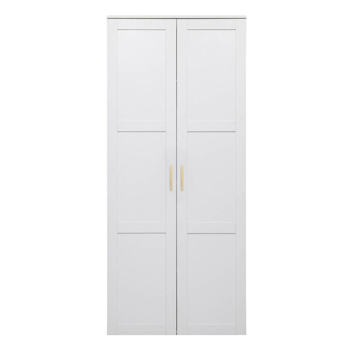 European Cabinetry White Hamptons Scandi Brass Stockholm Storage Cupboard