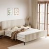 Oikiture Bed Frame Base Velvet Fabric Beige ROYO - King