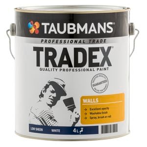 Taubmans  4L White Low Sheen Tradex Interior Wall Paint
