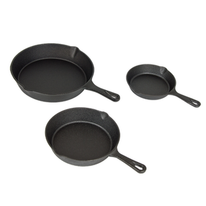 Pre Seasoned Cast Iron Skillet Fry Pan Set 3 Pcs
