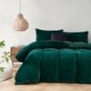 Dreamaker Embossed Teddy Fleece Quilt Cover Set Emerald King Single Bed