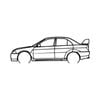 Ignite Laser Mitsubishi Lancer Evolution 5 Silhouette Metal Wall Art Rustic Metal 15.7inch/40cm