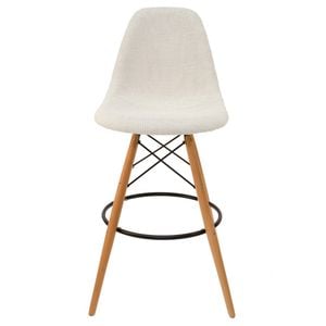 Sk Designer Living | Replica Eames Dsw Stool | Fabric & Natural - Texture Ivory