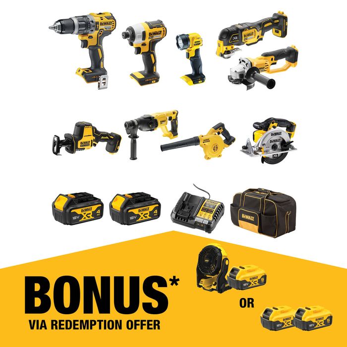 DeWALT 18V XR 4.0Ah 9 Piece Combo Kit DCZ901M2-XE