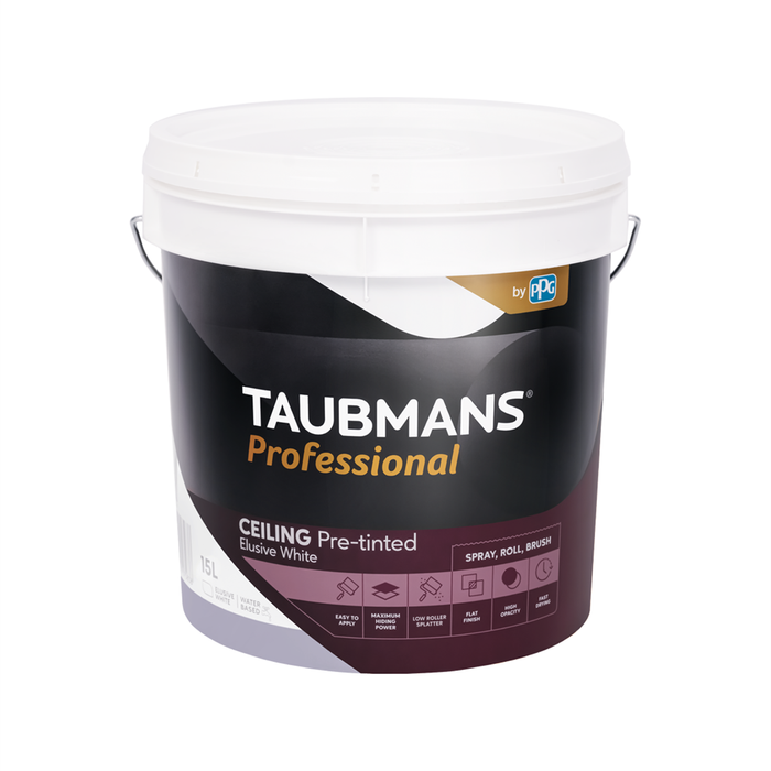 Taubmans Professional 15L Elusive White Ceiling Paint