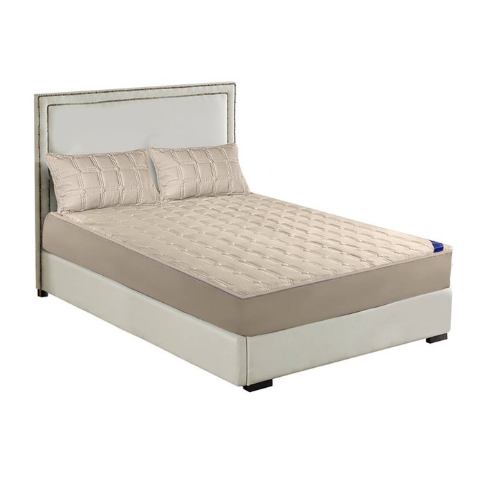 SOGA Beige 153cm Wide Quilted Mattress Cover