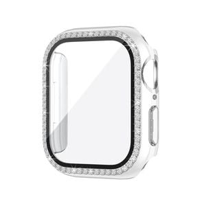 Bling PC Full Cover Watch Case Tempered Screen Protector - For Apple iWatch 41mm (Clear)