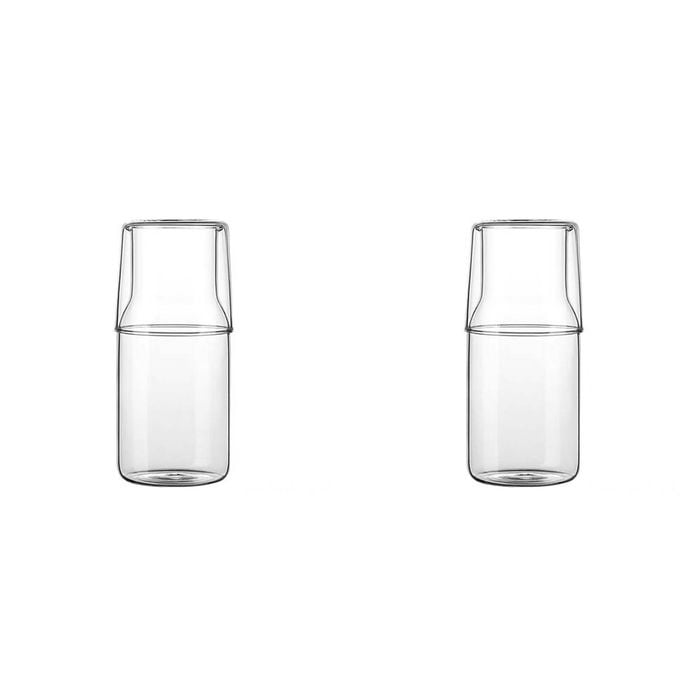 2PK NF Living Clear Top Cup Carafe 550ml Matching 18x9cm Minimalist