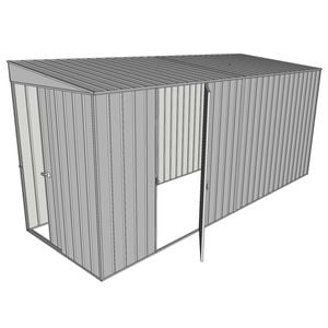 Build-a-Shed 1.5 x 4.5 x 2m Sliding Door Tunnel Shed with Side Doors - Zinc