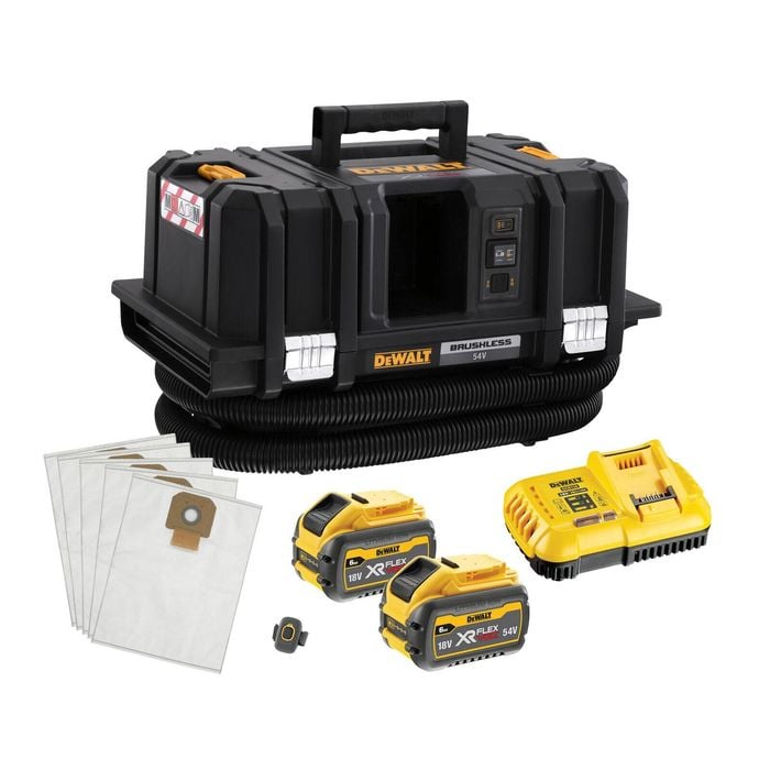 DeWALT 54V FlexVolt XR Cordless M-Class Dust Extractor Vacuum Kit DCV586MT2-XE