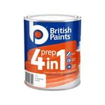 British Paints 1L White Water Based Prep 4 In 1 Primer Sealer Undercoat