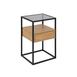 Modern Furniture RANDOLF Side Table/Bedside Table 40cm - Natural & Black