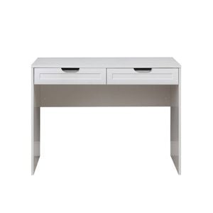 European Cabinetry White Hampton Pull Black Handles Odessa Desk