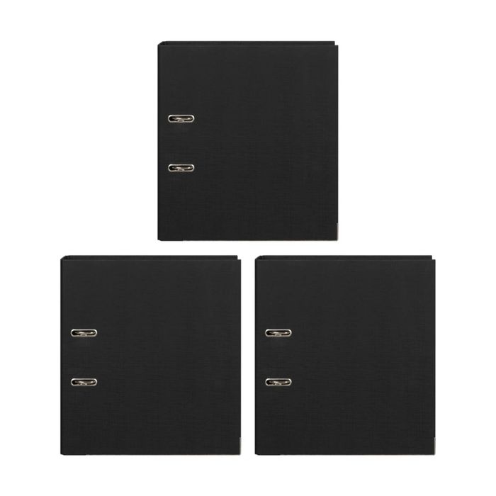 3x Marbig Pe Lever Arch File Folder A4 Document Paper Organiser Holder Black