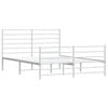 vidaXL Bed Frame Bed Base with Headboard and Footboard White 153x203 cm Queen