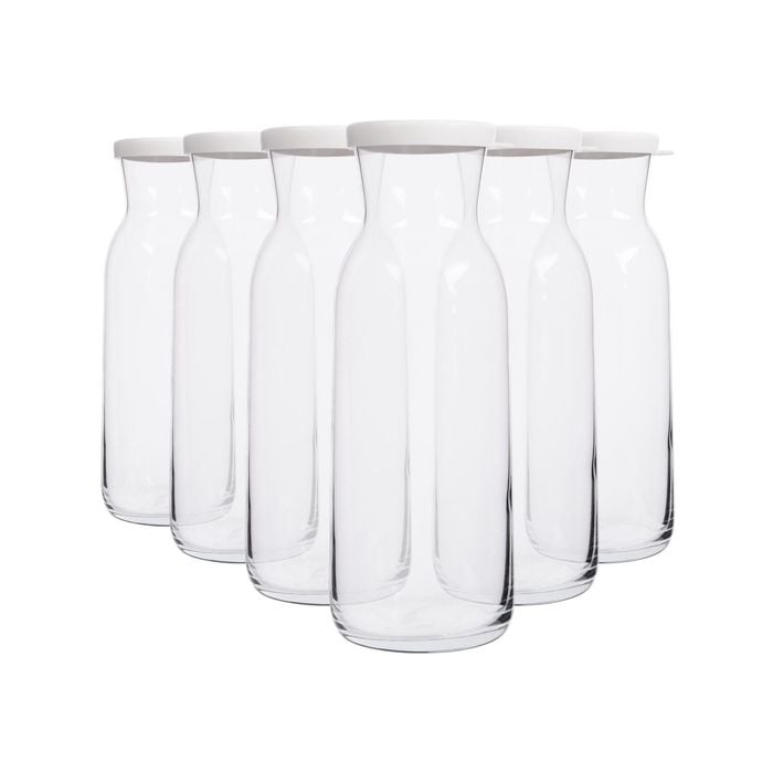 LAV Fonte Glass Carafes - 1.2L - White Lid - Pack of 6