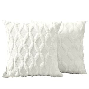 Vikus 2 Pack Decorative Boho Throw Pillow Covers 45 X 45 Cm (white)