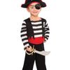 Striped Black And White Pirate Deckhand Boys Costume - 4-6