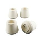 Surface Gard 19mm White Round External Rubber Chair Tips - 4 Pack