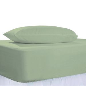 The Lighthouse Washed Cotton Combo Bedding Set With Pillowcase Single Sage Green