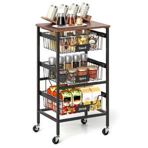 Costway 4-Tier Kitchen Storage Drawer Cart Mobile Utility Trolley