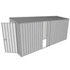 Build-A-Shed 1.2 x 4.5 x 2.0m Tunnel Shed Tunnel Hinged Door with 1 Sliding Side Door - Zinc
