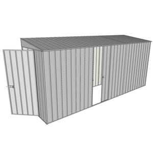 Build-A-Shed 1.2 x 4.5 x 2.0m Tunnel Shed Tunnel Hinged Door with 1 Sliding Side Door - Zinc