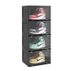SOGA 4 Tier Black Shoe Box