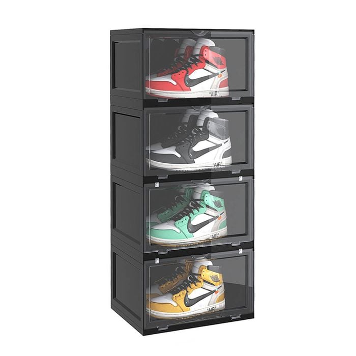 SOGA 4 Tier Black Shoe Box