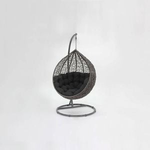 Kakadu Pod Chair - Grey Frame with Black Cushion L103 x W110 x H200