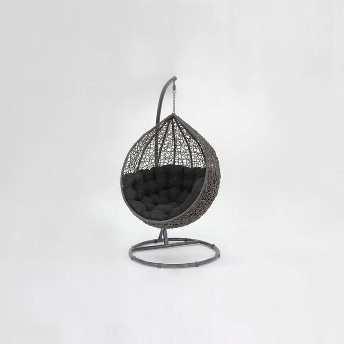 Kakadu Pod Chair - Grey Frame with Black Cushion L103 x W110 x H200
