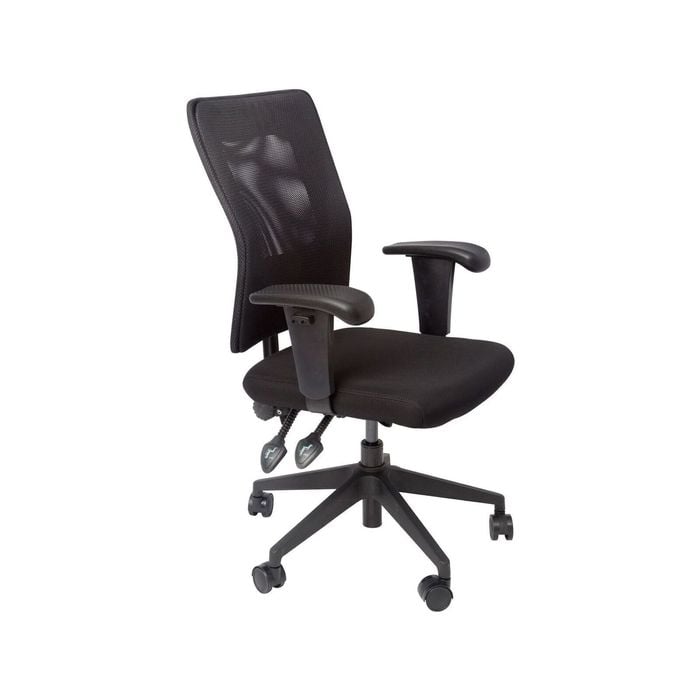 Rapidline Operator Chair Ergonomic Mesh Back Black Fabric Seat