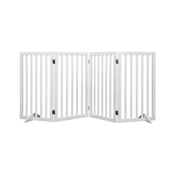 Pawz 4-Panel Extra Large Wooden Foldable Pet Gate White