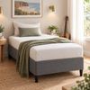 Zinus Single Fabric Bed Base Ensemble Base - Dark Grey