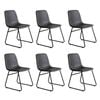 Levede 6pcs Vintage-Style PU Leather Dining Chairs - Black