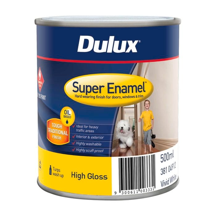 Dulux 500mL Super Enamel Paint High Gloss Vivid White
