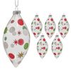 Christabelle Clear Glass Teardrop Baubles 6Pcs Balls Christmas Tree Decoration Ornament