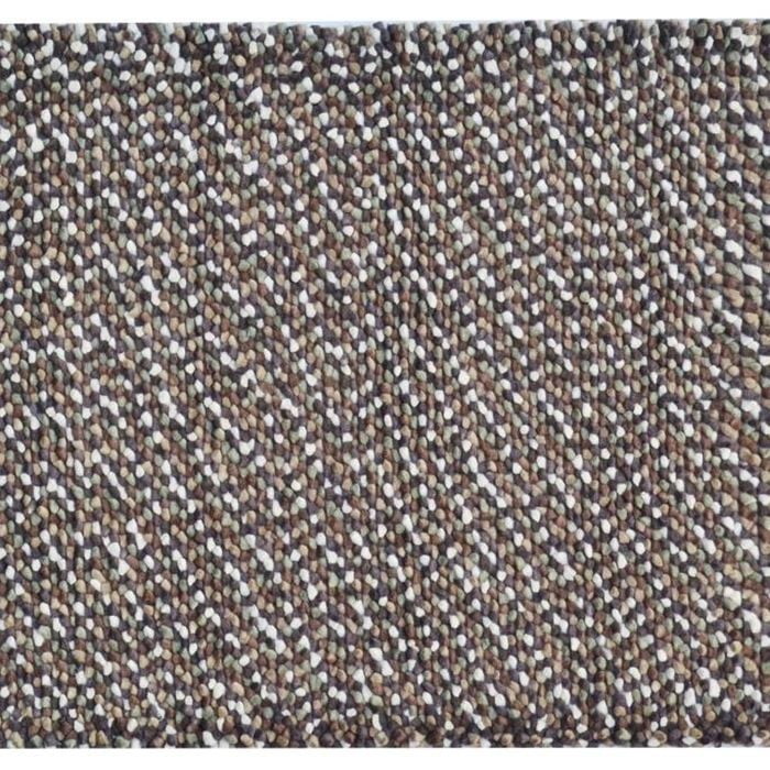 Handwoven Chunky Wool Rug - Jelly Bean - Brown - 160x230cm