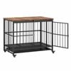 Costway 97x64x75cm Foldable Dog Crate Furniture Removable Tray Lockable
