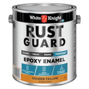 White Knight Rust Guard 4L Golden Yellow Gloss Epoxy Enamel Paint