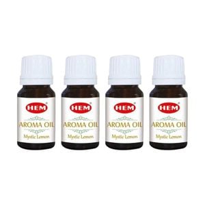 4PK HEM Home Fragrance Scented Smelling Oil Bottle 10ml Mystic Lemon