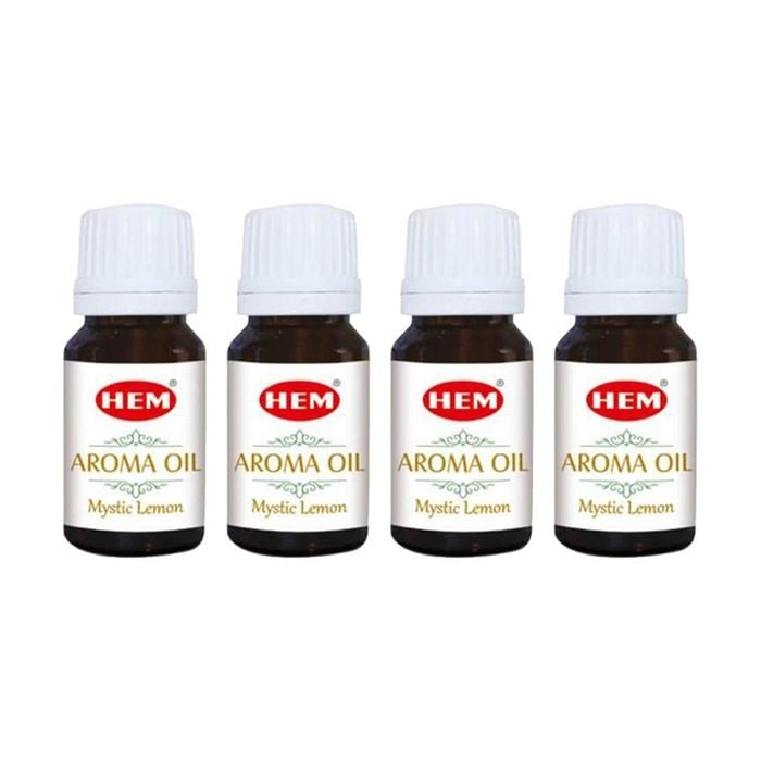 4PK HEM Home Fragrance Scented Smelling Oil Bottle 10ml Mystic Lemon