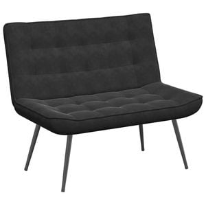 vidaXL Bench Black 110x74x84 cm Velvet seating bench chair entryway bench