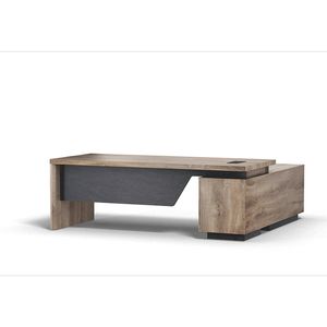 Modern Furniture BALDER Executive Desk with Left Return 180-200cm - Oak&Black