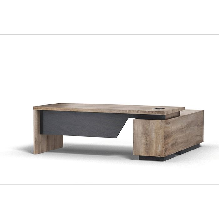 Modern Furniture BALDER Executive Desk with Left Return 180-200cm - Oak&Black