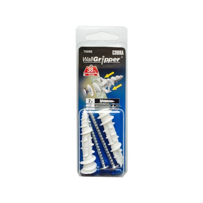 Cobra 4.0mm Wall Gripper Anchor Screws - 2 Pack
