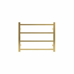 Commercial Square 4 Bar Brushed Gold PVD  Heated Towel Rail