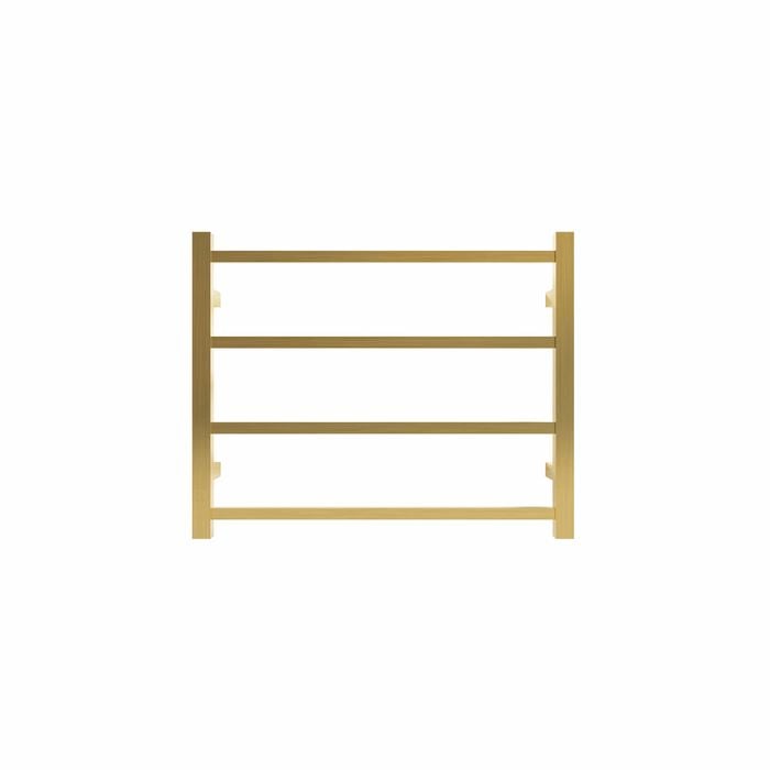 Commercial Square 4 Bar Brushed Gold PVD  Heated Towel Rail