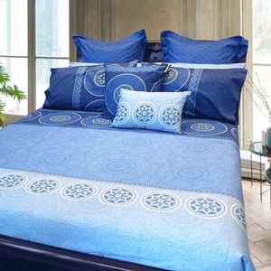 Hotel Living Bazaar Quilt Cover Set Blue - King