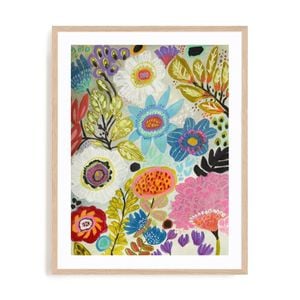 Artey | Secret Garden Floral I - Framed Print - Natural Frame - 90 x 115cm